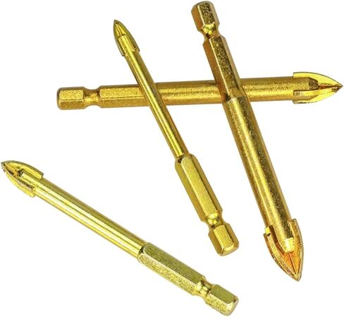 Carbide Glass Drill Bit Set Alloy Carbide Point with 4 Cutting Edges Tile&Glass Cross Spear Head Drill Bits 6/8/10/12mm 1Pcs(12mm) in Saudi Arabia