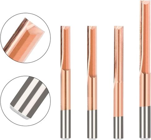 Straight Slot Wood Cutter 2 Flute Straight Coating 4mm Shank Tungsten Steel for Wood 1Pcs(4x22) in Saudi Arabia