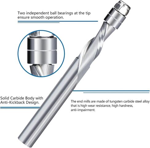Up Cut 1/4 1/2 Shank CarbideWith Bearing for Woodworking Bit 1Pcs(6.35x15.86x64) in Saudi Arabia
