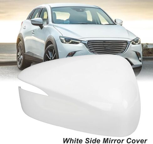 Yoidesu Side Mirror Cover for CX-3 2015-2019 CX-5 2015–2017, Car Rearview Mirror Cover, White Door Mirror Covers, Easy Installation, Additional Protective Layer (Right OE in Saudi Arabia