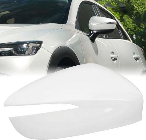 Yoidesu Side Mirror Cover for CX-3 2015-2019 CX-5 2015–2017, Car Rearview Mirror Cover, White Door Mirror Covers, Easy Installation, Additional Protective Layer (Right OE in Saudi Arabia