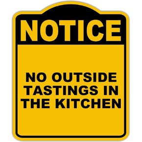 لا يوجد تذوق خارج في المطبخ لاحظ علامة مركبة من الألومنيوم الأسود الصفراء 20 × 24 بوصة in Kuwait