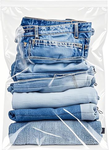 أكياس تخزين بلاستيكية كبيرة 5 جالون (10 عبوات) - 18 "× 24" ، 2.4 مل ، سحق سحاب صافية 2.4 مليون in Kuwait