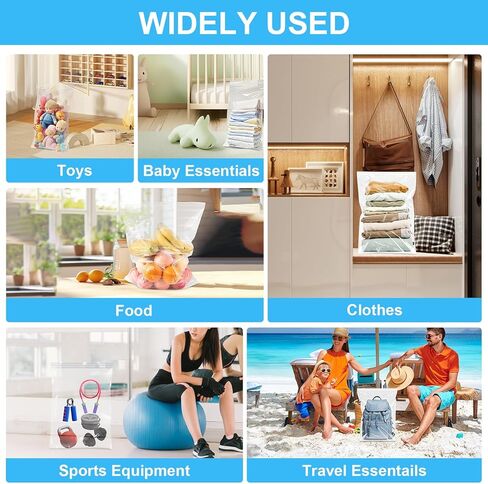 أكياس تخزين بلاستيكية كبيرة 5 جالون (10 عبوات) - 18 "× 24" ، 2.4 مل ، سحق سحاب صافية 2.4 مليون in Kuwait