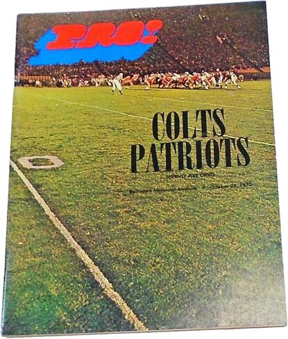 1970 برنامج NFL Colts v Patriots 10/25 Johnny Unitas 89308B4 - برامج اتحاد كرة القدم الأميركي in Saudi Arabia