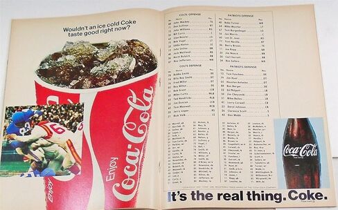 1970 برنامج NFL Colts v Patriots 10/25 Johnny Unitas 89308B4 - برامج اتحاد كرة القدم الأميركي in Saudi Arabia