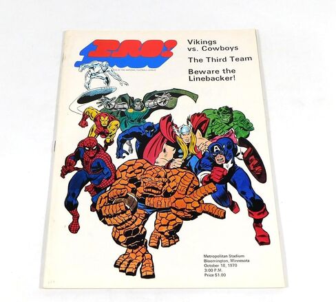 1970 Dallas Cowboys at Minnesota Vikings NFL Football Marvel Program 10-18-70 - NFL Programs in Saudi Arabia