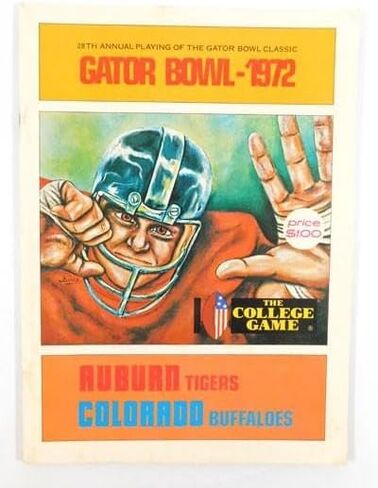1972 Auburn Tigers vs. Colorado Buffaloes Gator Bowl Football Program 12/30/72 - برامج الكلية in Saudi Arabia