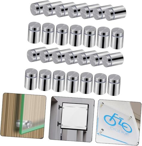 Aboofan 40pcs مسامير لافتة الفولاذ المقاوم للصدأ للزجاج الفني أكريليك من السهل تثبيت الأظافر الإعلانية لتصميم تصاعد احترافي للزجاج in Saudi Arabia