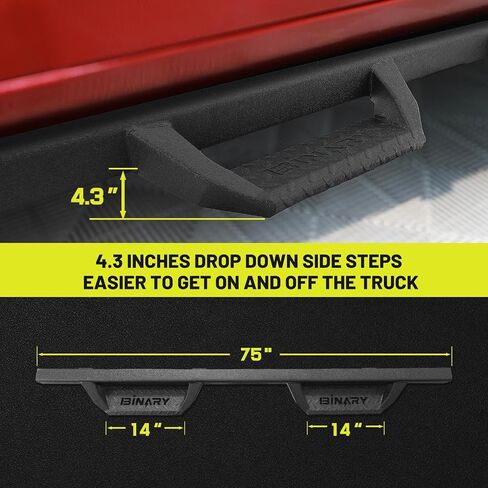 BINARY STAR Running Boards Compatible with Vehicle 2024 2025 Toyota Tacoma Double Cab. 5.5 Inch Drop Down Tacoma Side Steps Made with Carbon Steel, One-Piece Design Step Bars Nerf Bars. in Saudi Arabia