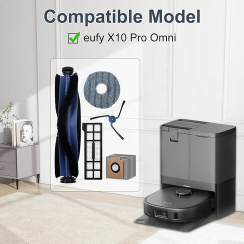22 Pack Accessories for Eufy X10 Pro Omni Robot Vacuum Cleaner Replacement Parts, 2 Mainbrush 4 Sidebrush 6 Dust Bag 4 Filter 4 Mop Pads 1 Cleaning Brush 1 Screwdriver in Saudi Arabia
