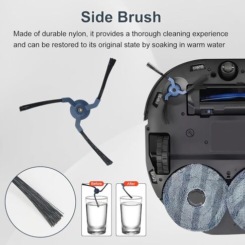 22 Pack Accessories for Eufy X10 Pro Omni Robot Vacuum Cleaner Replacement Parts, 2 Mainbrush 4 Sidebrush 6 Dust Bag 4 Filter 4 Mop Pads 1 Cleaning Brush 1 Screwdriver in Saudi Arabia