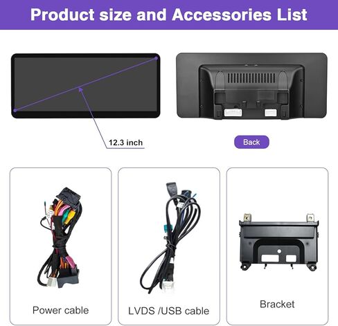 NINETOM 2025 Upgraded 12.3" Ultra-Narrow Touchscreen Wireless CarPlay Android Auto Receiver Compatible with Mercedes-Benz C/GLC-Class W205 (2015–2018), for NTG 5.0/5.1/5.2 System in Kuwait