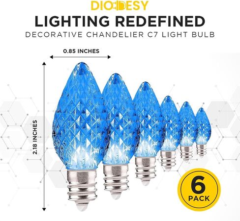 C9 Blue LED LED Bulb - منفذ إضاءة العطلات المقاوم للعطلات ، 0.4 واط ، 12 لومن مع قاعدة متوسطة E17 للاستخدام الداخلي والخارجي in Kuwait