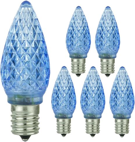 C9 Blue LED LED Bulb - منفذ إضاءة العطلات المقاوم للعطلات ، 0.4 واط ، 12 لومن مع قاعدة متوسطة E17 للاستخدام الداخلي والخارجي in Kuwait