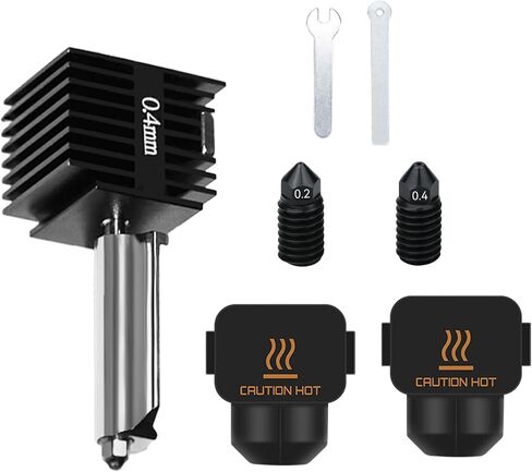 2 Pack Bamboo A1 Hotend Kit 0.2MM 0.4MM Hardened Steel Nozzle for Bambu Lab A1/A1 Mini 3D Priner Accessories, High Temperature Replacement Print Head with 2Pcs Silicone Cover Sock in Kuwait