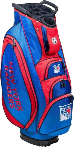 فريق Team Golf NHL Victory Golf Cart Bag ، أعلى 10 اتجاهات مع مقبض مزدوج متكامل ومضرب خارجي جيد ، جيب أكثر برودة ، حزام مبطن ، حامل مظلة وقطيع رطبة قابل للإزالة in Saudi Arabia