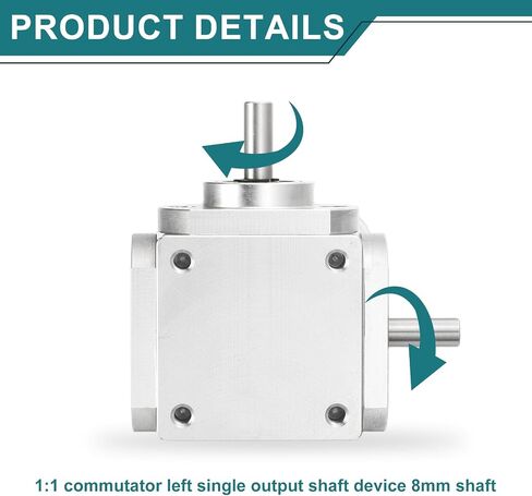 uxcell Gear Box 90 Degree Right Angle Bevel Gearbox 1:1 Right Single Output Shaft 1 Module 20 Teeth Bevel Gear Aluminum Frame Simple Mechanical DIY Module 8mm Shaft,65x66x30mm(LxWxH) in Saudi Arabia