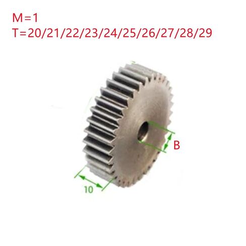 Industrial Gear,Pinion spur Gear 1 Piece 1M Flat Spur Gear Wheel 1M27T 28T 29T Steel Motor Gear(6.35mm-1M28T) in Kuwait
