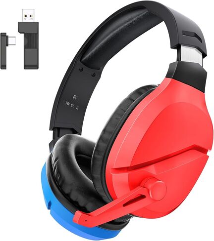 Wireless Gaming Headset with Noise Canceling Microphone for PS5, PC, PS4, 2.4G/Bluetooth Gaming Headphones with USB and Type-c Connector, Wired Mode for Controller (Green) in Saudi Arabia