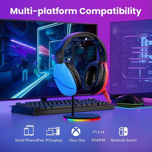 Wireless Gaming Headset with Noise Canceling Microphone for PS5, PC, PS4, 2.4G/Bluetooth Gaming Headphones with USB and Type-c Connector, Wired Mode for Controller (Green) in Saudi Arabia