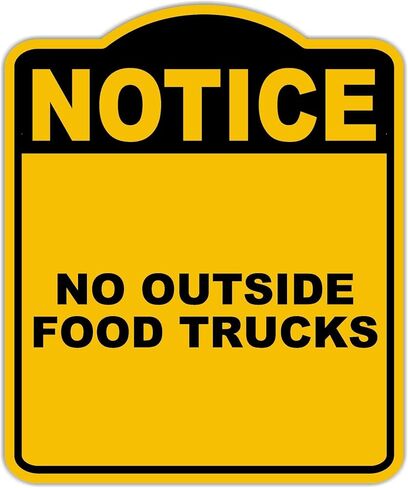 لا توجد شاحنات غذائية خارجية تلاحظ علامة مركب من الألومنيوم الأسود الصفراء 20 × 24 بوصة in Kuwait