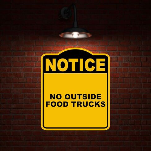 لا توجد شاحنات غذائية خارجية تلاحظ علامة مركب من الألومنيوم الأسود الصفراء 20 × 24 بوصة in Kuwait