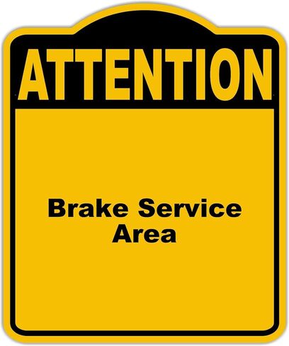 منطقة خدمة الفرامل انتباه الصفراء السوداء السوداء المركب المركب 15 × 18 بوصة in Kuwait