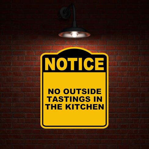 لا يوجد تذوق خارج في المطبخ لاحظ علامة مركبة من الألومنيوم الأسود الصفراء 20 × 24 بوصة in Kuwait