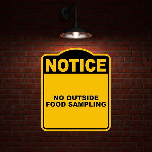 لا توجد عينة من أخذ عينات الطعام الخارجية علامة الألومنيوم السوداء الصفراء المركب 8.5 × 10 بوصات in Kuwait