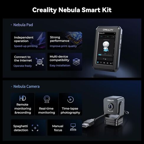 مجموعة Smart Kit Creality Nebula ، وسادة سديم الطباعة عالية السرعة مع كاميرا الطابعة 3D 3D 4.3 بوصة شاشة تعمل باللمس عن بُعد التصوير الفوتوغرافي لوقت الفاصل الزمني لـ Ender 3 V3 SE/Ender 3/Ender 3 Max Neo/V2/S1 in Saudi Arabia