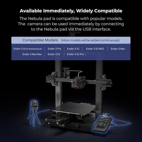 مجموعة Smart Kit Creality Nebula ، وسادة سديم الطباعة عالية السرعة مع كاميرا الطابعة 3D 3D 4.3 بوصة شاشة تعمل باللمس عن بُعد التصوير الفوتوغرافي لوقت الفاصل الزمني لـ Ender 3 V3 SE/Ender 3/Ender 3 Max Neo/V2/S1 in Saudi Arabia