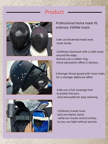 ASAKI LV2 CE1600N HEMA SEGESING MASK ، مع بطانة التغطية الكاملة ، ملاءمة قابلة للتعديل للتنفس لمعدات المبارزة. in Saudi Arabia