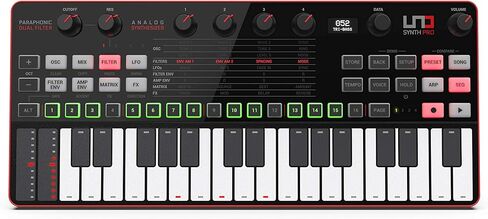 IK Multimedia UNO Synth Pro 3 oscillator monophonic analog synthesizer 37-key synth weighted FATAR keybed, multi-mode filter, arpeggiator, 64-step sequencer, audio input, full USB, MIDI, CV controls in Kuwait