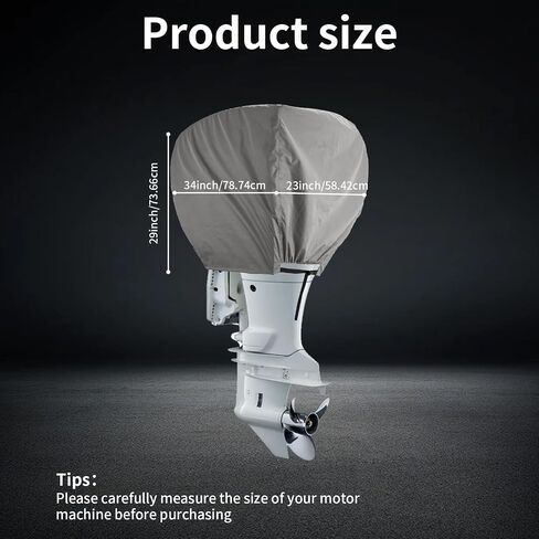 Outboard Motor Cover,Heavy Duty Boat Motor Cover Engine Cover,Waterproof Fade Resistant Outboard Engine Shield Cover-Fit for Motor 115-225 HP, Black (115-225HP) in Kuwait