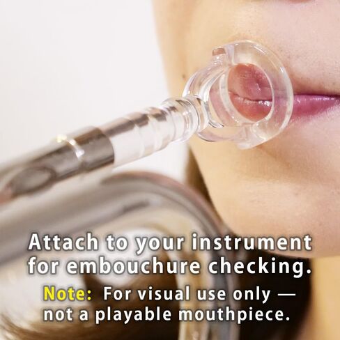 Trumpet Embouchure Visualizer (Clear Design) – Mouthpiece Practice Tool – BRASS DESIGN [Rim Diameter: 0.61" / 15.5mm] in Saudi Arabia
