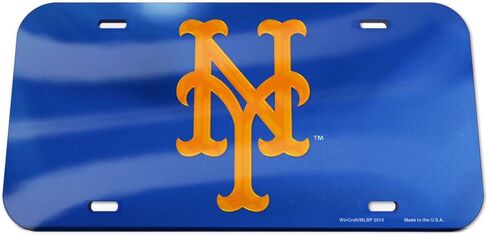 Wincraft MLB New York Mets Crystal Mirror Logo License Plate, Team Color, One Size in Saudi Arabia