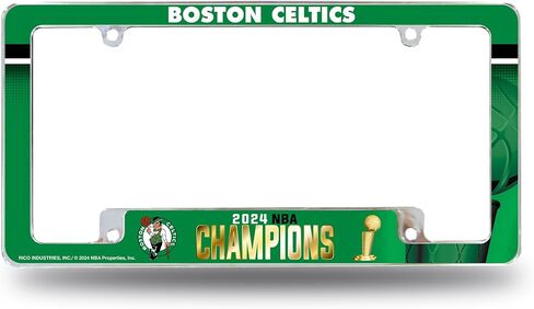 Rico Industries NBA Basketball Boston Celtics 2024 NBA Champions 12" x 6" Chrome All Over Automotive License Plate Frame for Car/Truck/SUV in Saudi Arabia