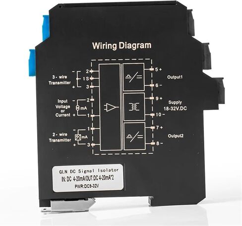 MNEXQML 1PCS 0-10V to 4-20mA Signal Isolator 1 in 2 Out 0-10V 4-20mA to RS485 Analog Signal Isolator 4 to 20mA Signal Isolator(1in2out,Output 0-10V_Input 0-10V_DC24V) in Saudi Arabia