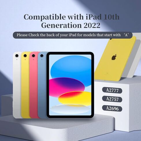 علبة 10 مع لوحة مفاتيح Bluetooth متوافقة مع iPad 10th Generation 10.9 بوصة 2022 ، غطاء واقي مع حامل قلم رصاص ، لوحة مفاتيح قابلة لإعادة الشحن القابلة للانفصال مع الإضاءة الخلفية القابلة للتعديل ، الوردي in Kuwait