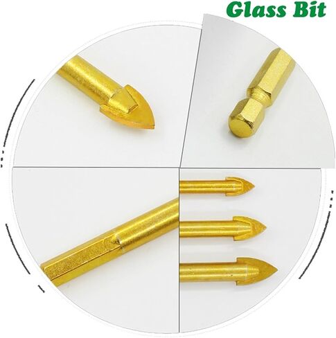 6pcs 1/4inch hex hex shank glass bits prick clated glass set 3 4 5 6 8 10mm tile concret in Saudi Arabia