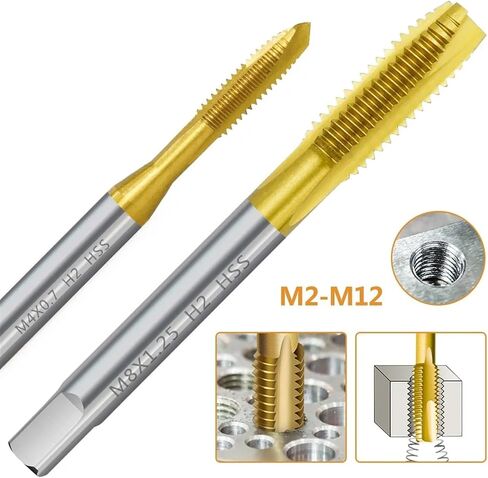 1Pcs HSS Screw Tap Drill Bit M2 M2.5 M3 M3.5 M4 M5 M6 M8 M10 M12 Metric Straight Flute Thread Tap Hand Tools(M14x2.0) in Saudi Arabia