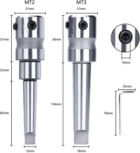 3/4 Inch Taper Arbor MT2 MT3 Hollow Drill Bit Holder for Metal Working Weldon Shank HSS Annular 1Pcs(MT2) in Saudi Arabia
