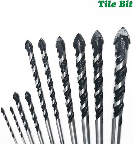 10Pcs Multi Functional Extended Glass Drill Bit Triangle Drill Bits for Ceramic Tile Concrete Glass Marble DB02065 in Saudi Arabia