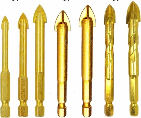 1Pcs 1/4inch Hex Shank Twist Glass Bit Ceramic Drilling Drill Set 3 4 5 6 8 10 12mm Tile Concrete Cross Flat Hole Tile Tool(Type 1-5mm) in Saudi Arabia