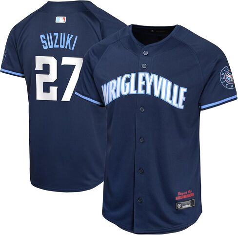 Outerstuff Seiya Suzuki Chicago Cubs #27 MLB Baseball Kids Youth 4-20 Navy City Connect Player Jersey in Saudi Arabia