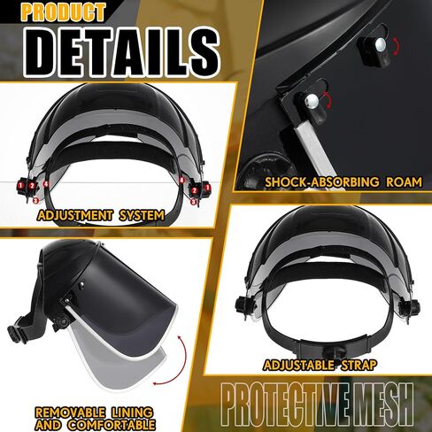Amylove 2 PCS Safety Face Shield للطحن وقطع أقنعة الحماية خفيفة الوزن مع قناع واقي بديل واضح (النمط الكلاسيكي ، الأحمر) in Saudi Arabia