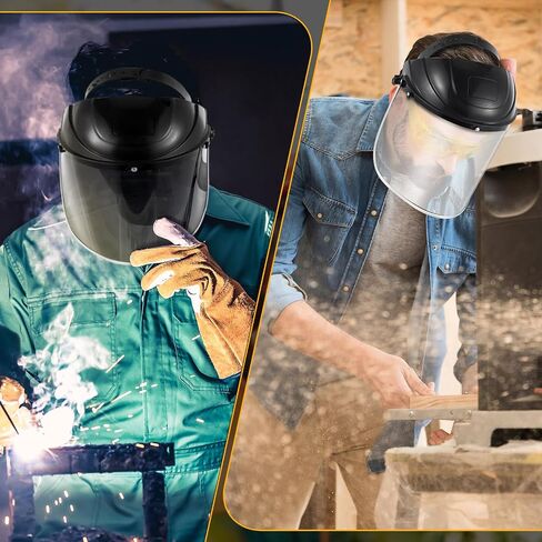 Amylove 2 PCS Safety Face Shield للطحن وقطع أقنعة الحماية خفيفة الوزن مع قناع واقي بديل واضح (النمط الكلاسيكي ، الأحمر) in Saudi Arabia