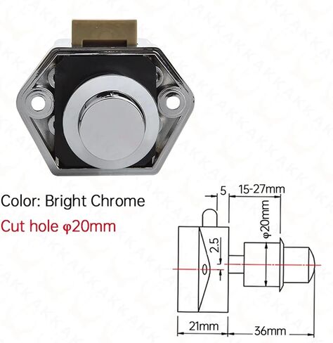 قفل Camper Car Push Lock 20mm RV Caravan Boat Motor Home Cabinet Draint Button Locks لأجهزة الأثاث 10 مساءً (أبيض صغير) in Saudi Arabia