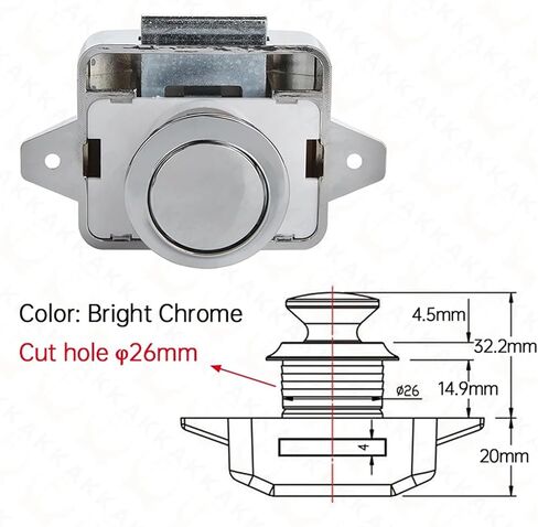 Camper Car Push Lock 20mm RV Caravan Boat Motor Home Cabinet Drawer Latch Button Locks for Furniture Hardware 10Pcs(Small White) in Saudi Arabia